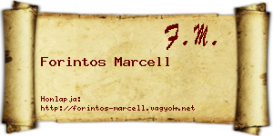Forintos Marcell névjegykártya